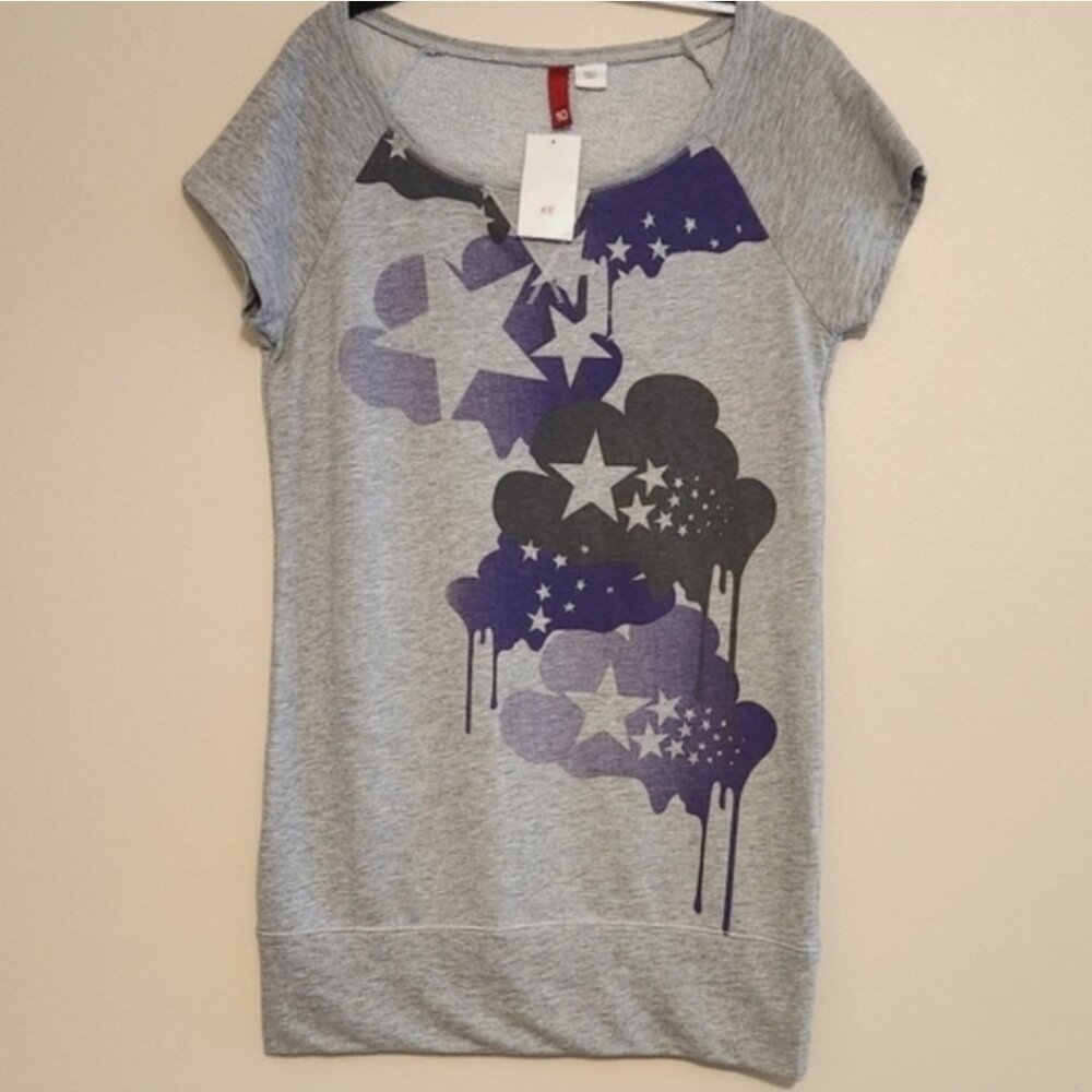 NWT  H&M Grey Tunic with Stars and Clouds